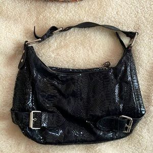 Franco Sarto black snakeskin print  shoulder bag